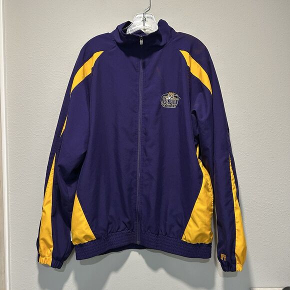 LSU Tigers Mens Team Issue Jacket Medium NFL Full Zip Pockets - Picture 1 of 15